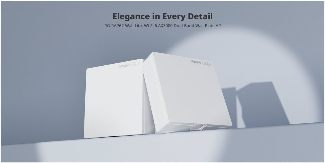 RG-RAP62-Wall-Lite Reyee Wi-Fi 6 AX3000 Dual-Band Wall-Plate AP