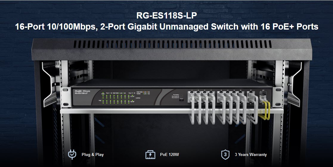 RG-ES118S-LP 16-Port POE