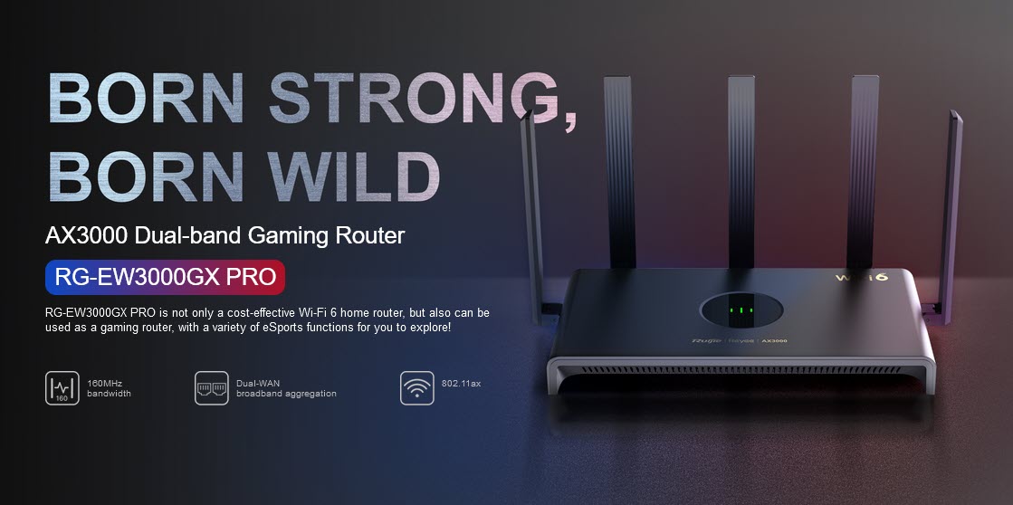 RG-EW3000GX PRO AX3000 Dual-band Gaming Router