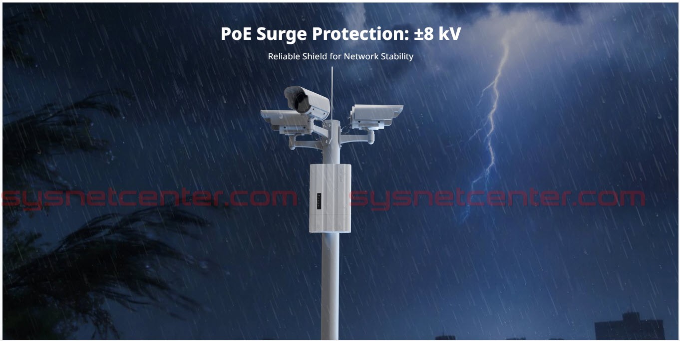 RG-ES207GS-AC-OD Reyee Cloud Managed 7-Port Gigabit Outdoor POE Switch 4 Port, AC Input