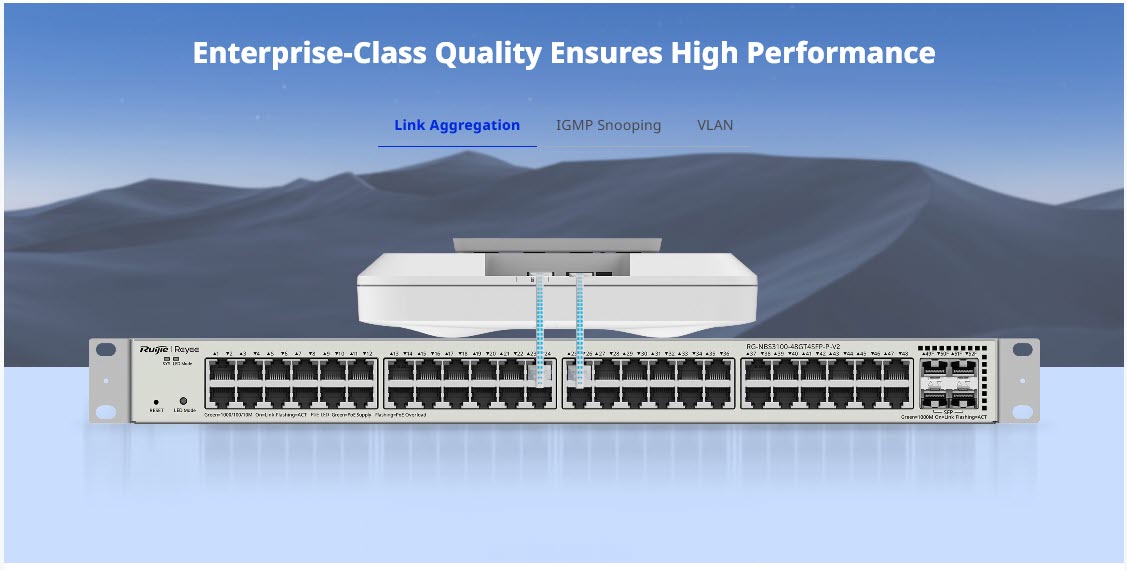 RG-NBS3200-48GT4XS-P-V2 Reyee L2 Cloud Managed POE Switch 48 Port Gigabit 370W