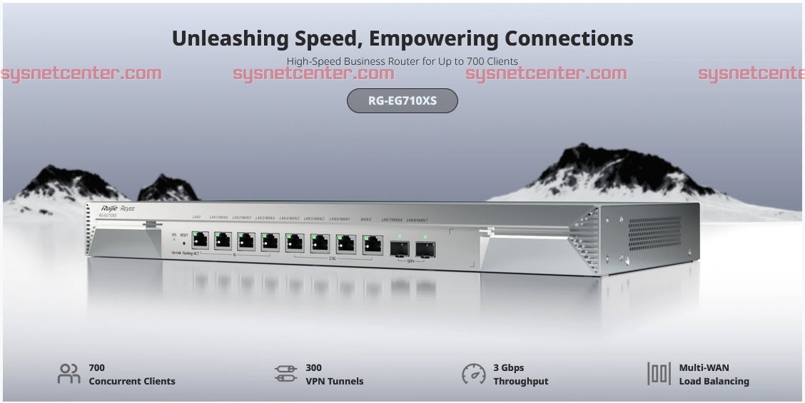 RG-EG710XS Reyee Cloud Router 8 WAN Internet 3Gbps, 700 Clients