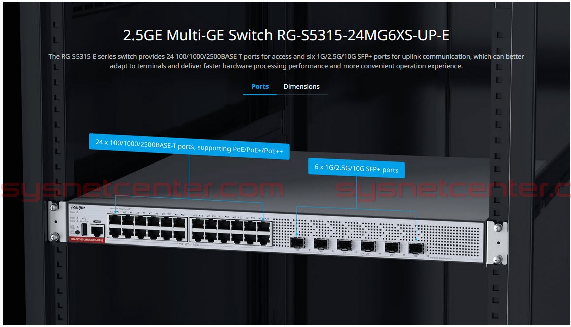 RG-S5315-24MG6XS-UP-E Ruijie L3-Managed PoE++ Switch