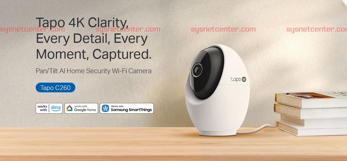 Tapo C260 TP-Link Pan/Tilt AI Home Security Wi-Fi Camera, 4K 8MP