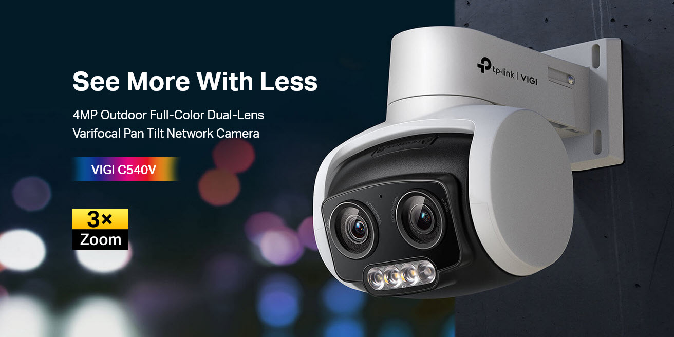 TP-Link VIGI C540V 4MP Outdoor Full-Color Dual-Lens Varifocal Pan Tilt Network Camera