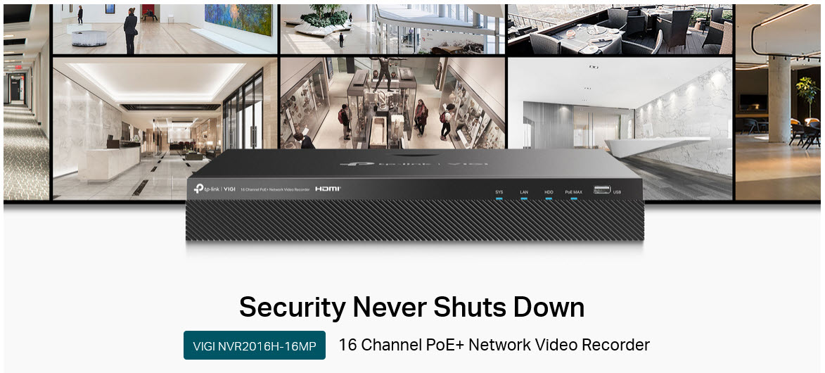 VIGI NVR2016H-16MP TP-Link VIGI 16 Channel