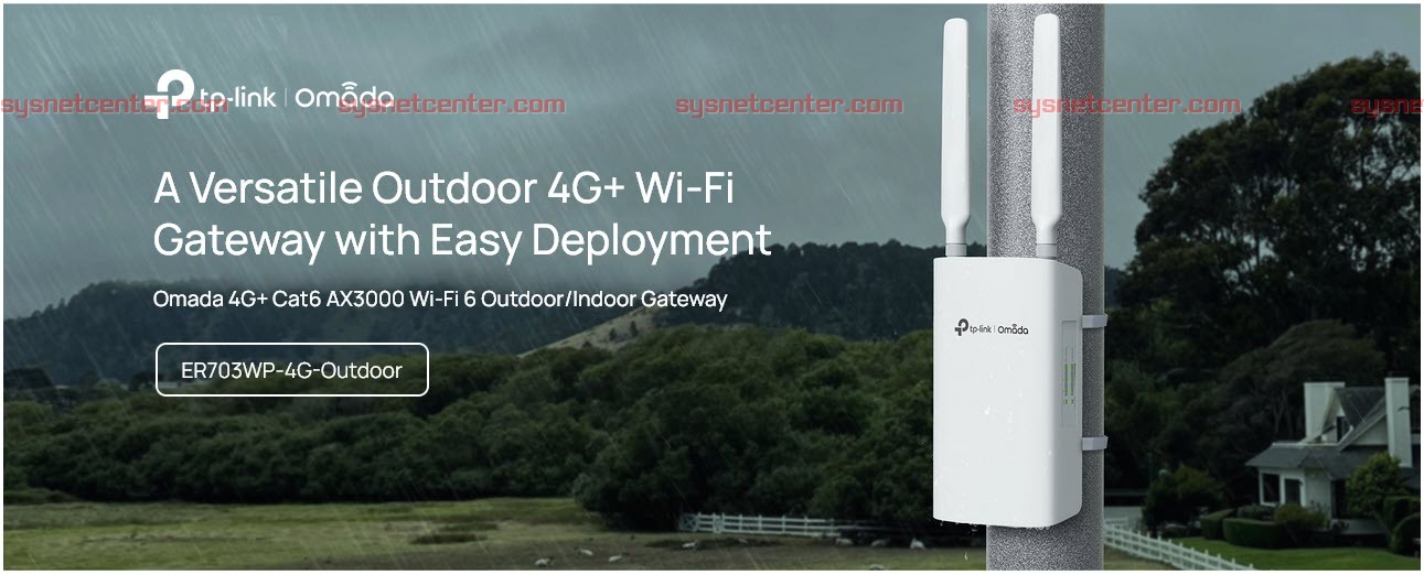 ER703WP-4G-Outdoor TP-Link Omada 4G+ Cat6 AX3000 Wi-Fi 6 Outdoor/Indoor Gateway