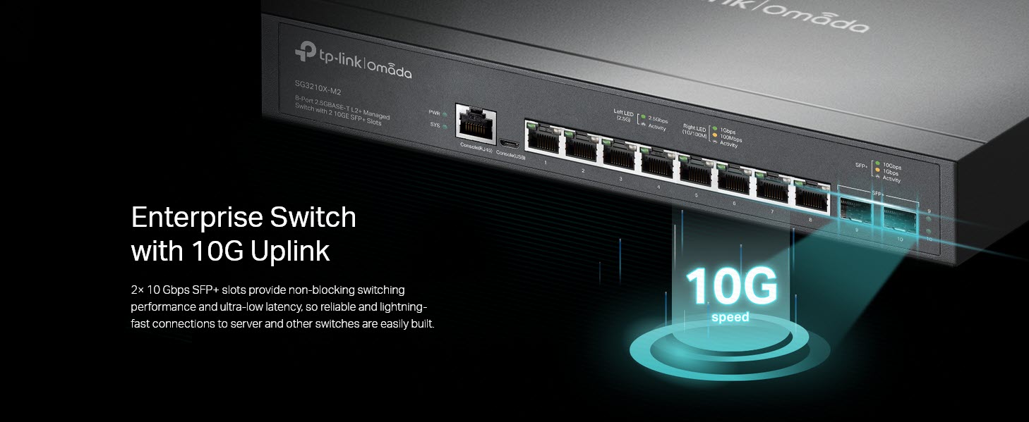 TP-Link SG3210X-M2 Omada 8-Port 2.5G L2+ Managed Switch