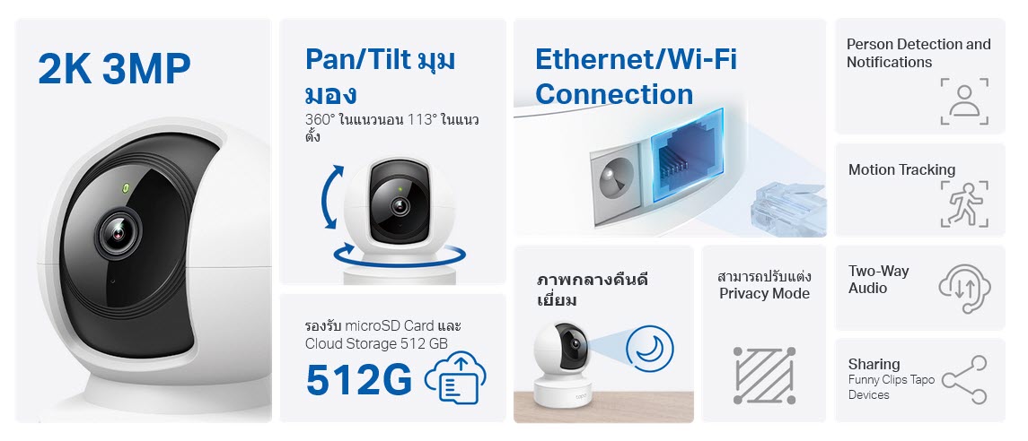 TP-LINK TAPO C212 Pan/Tilt Home Security Wi-Fi Camera