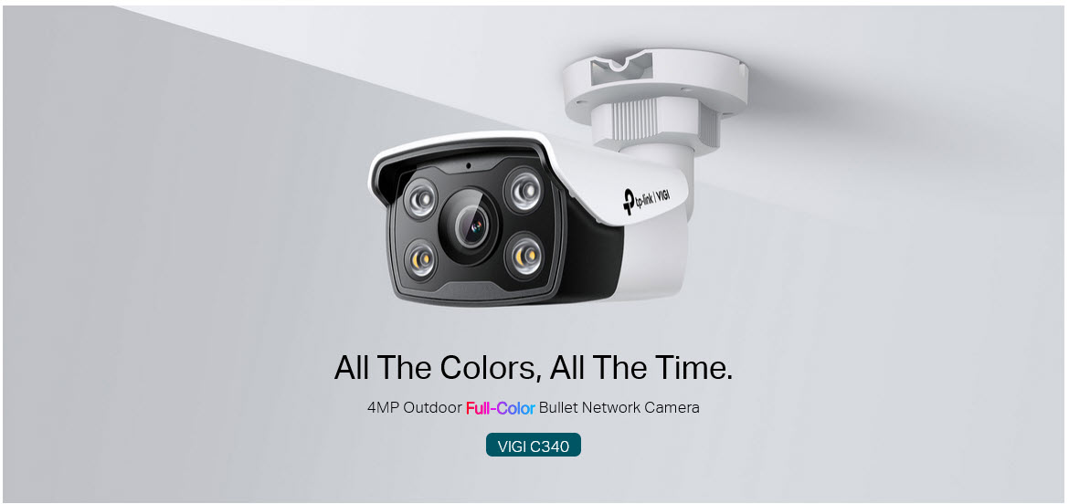 C340 TP-Link VIGI 4MP Outdoor Full-Color Bullet Network Camera